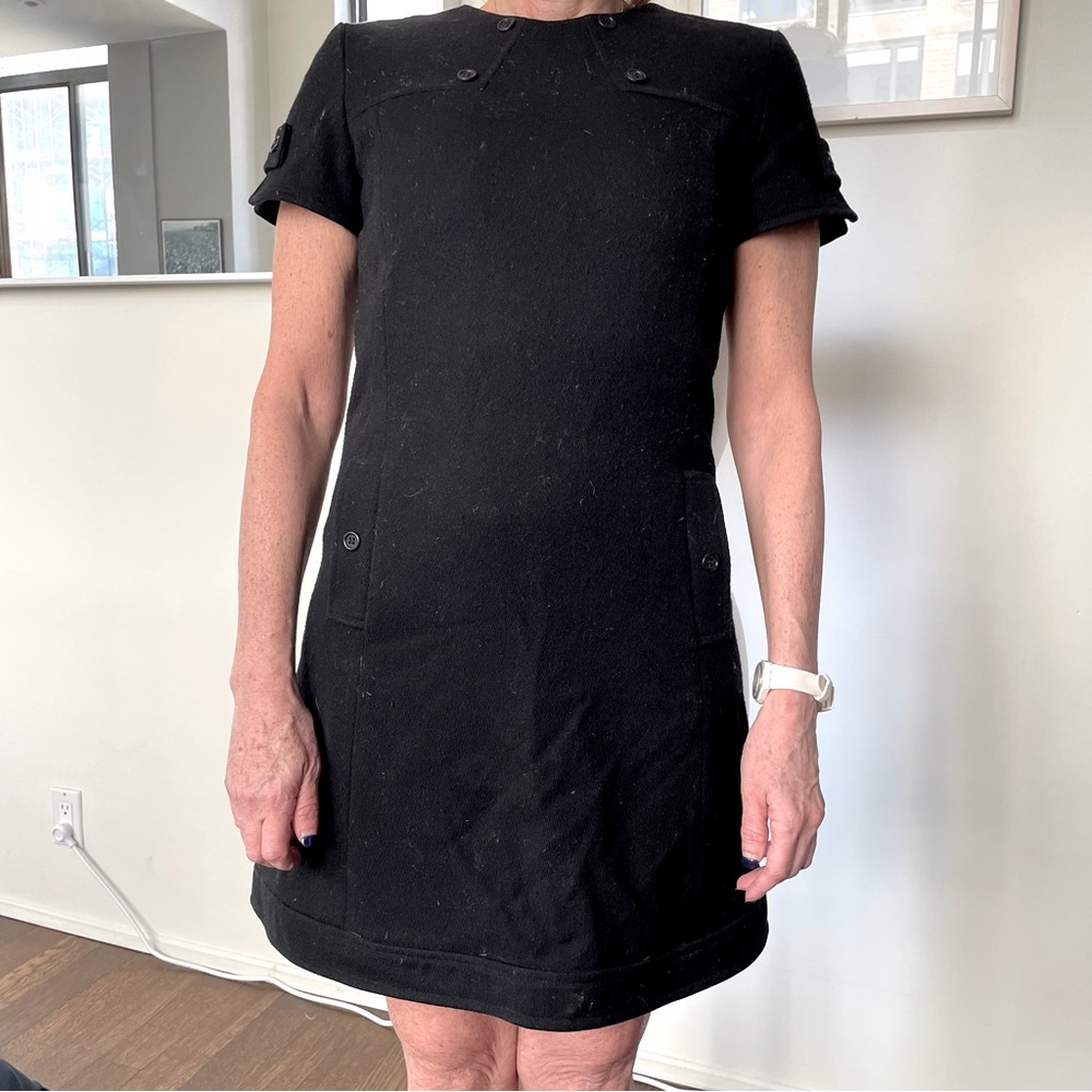 Black wool Paul & Joe Paris dress with great detail. Size 40